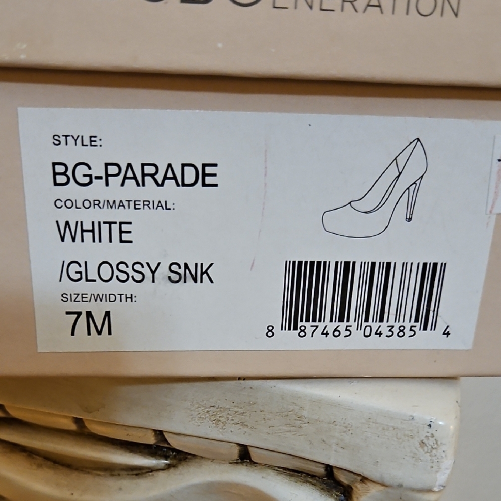 BCBGeneration Textured Cream Heels - Picture 9 of 9